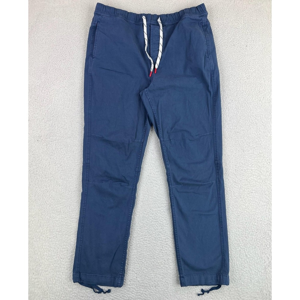 Topo Designs Jogger Pants Mens Large Blue Organic Cotton Stretch Drawstring